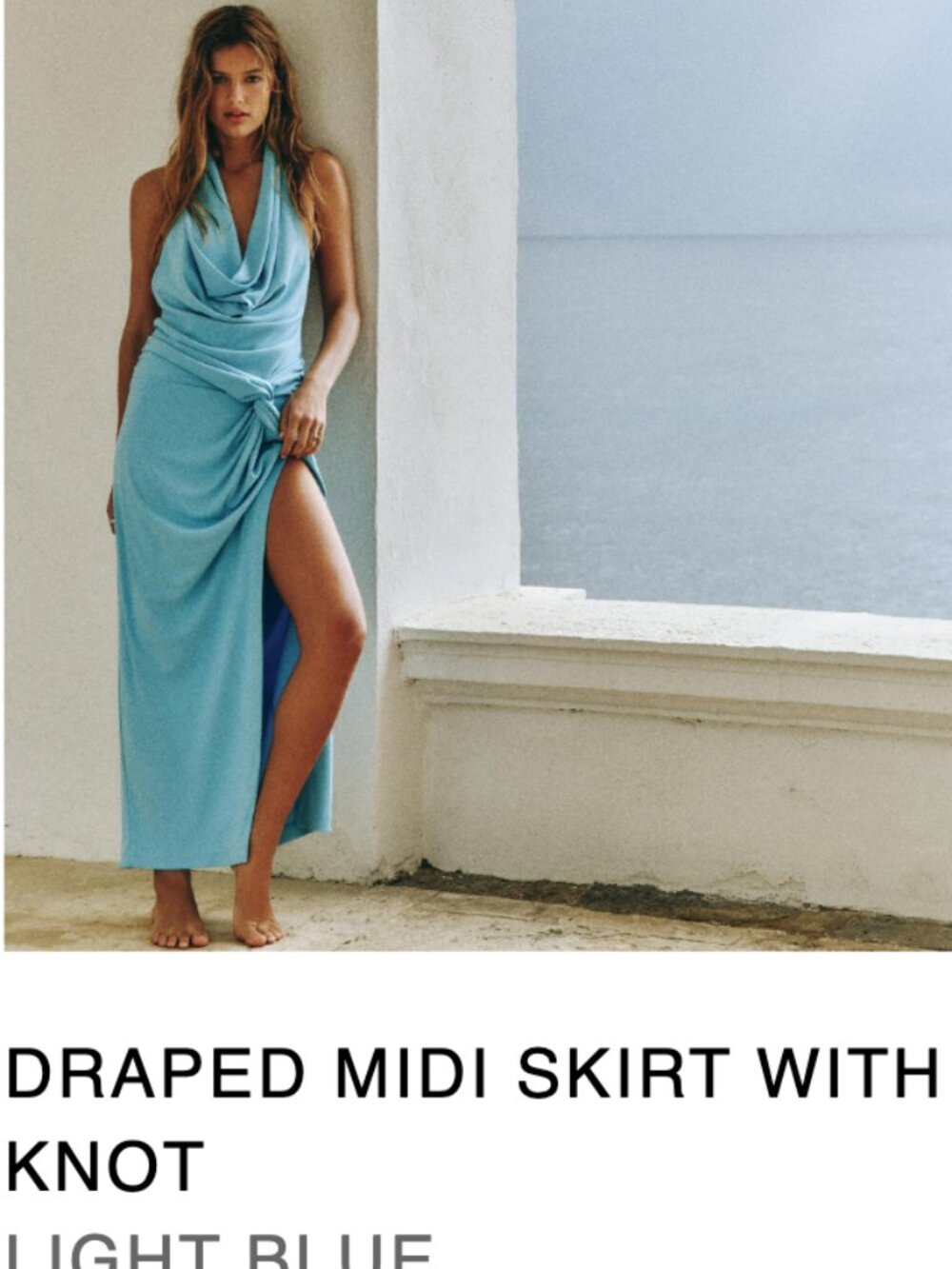 NWT's Zara Draped Midi Skirt with Knot size M